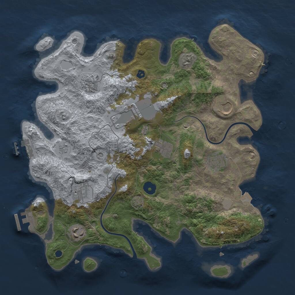 Rust Map: Procedural Map, Size: 3500, Seed: 1631974286, 13 Monuments