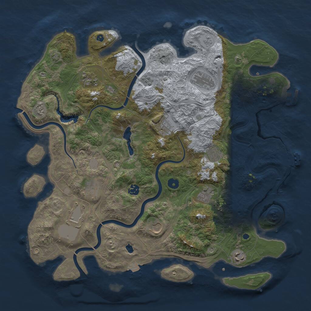 Rust Map: Procedural Map, Size: 4250, Seed: 1397027905, 17 Monuments