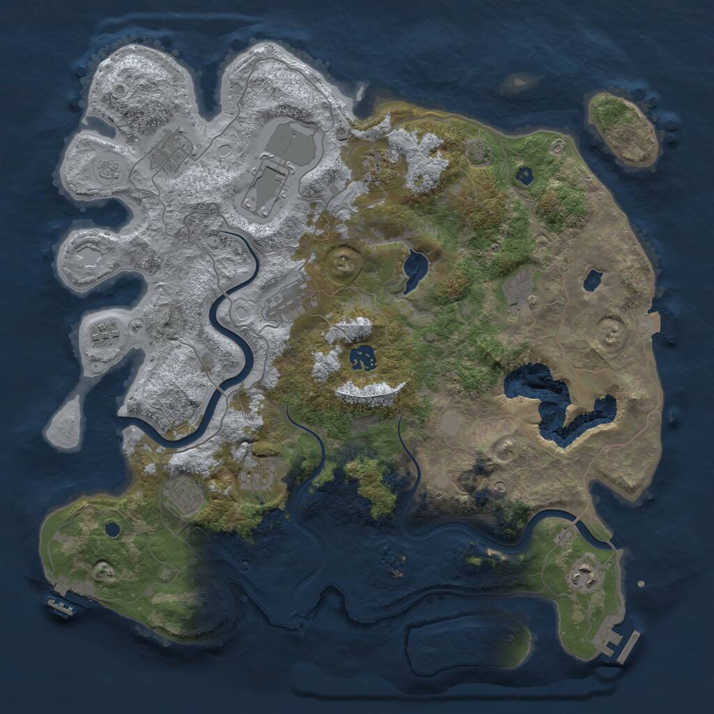 Rust Map: Procedural Map, Size: 4000, Seed: 1646, 16 Monuments
