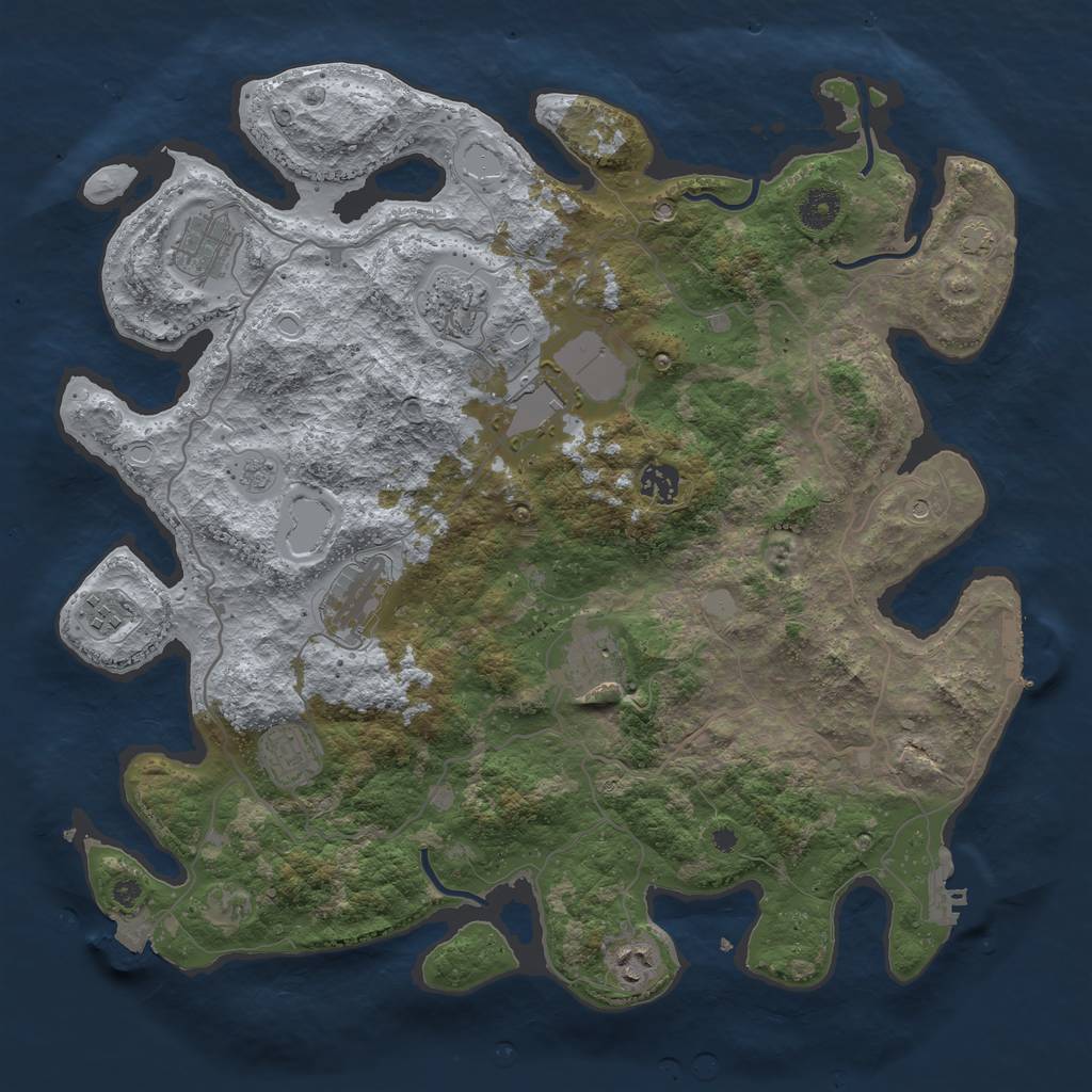 Rust Map: Procedural Map, Size: 4000, Seed: 1923765, 17 Monuments