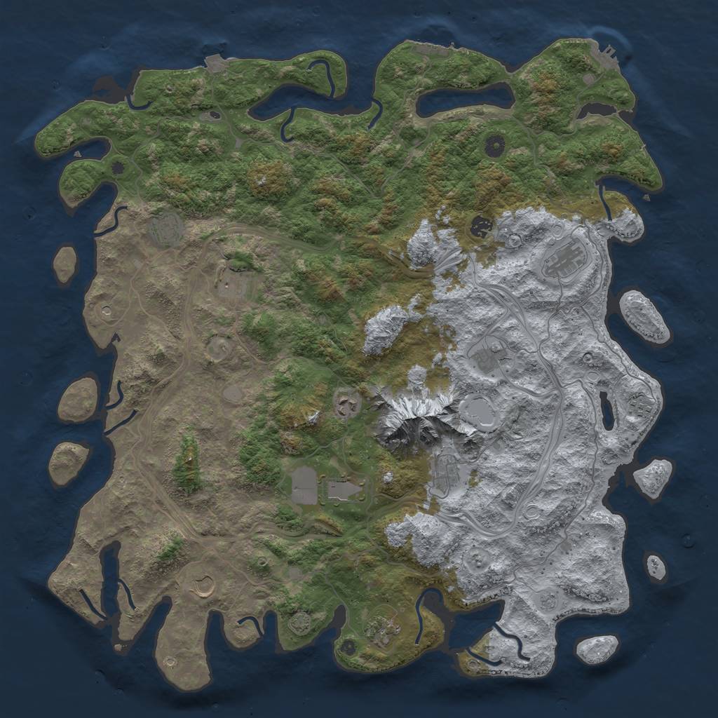 Rust Map: Procedural Map, Size: 5000, Seed: 75620, 19 Monuments