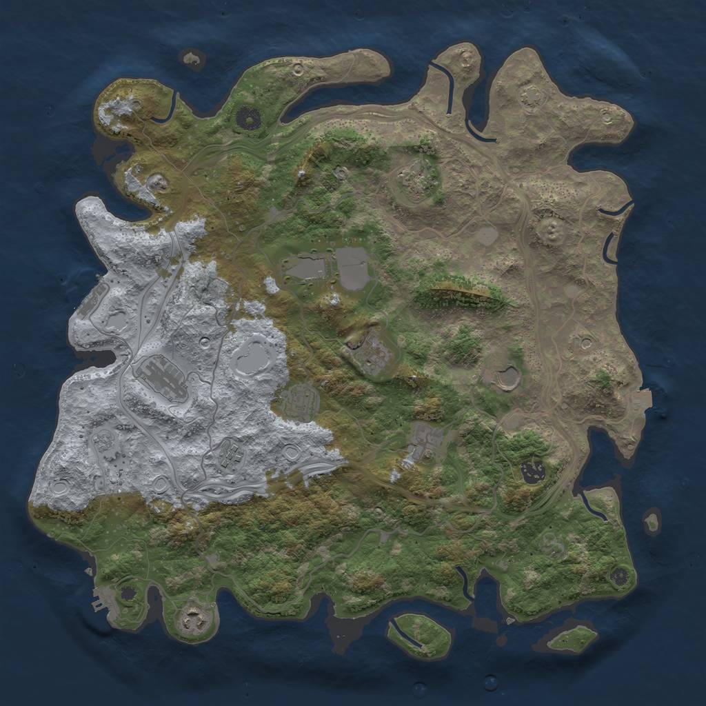 Rust Map: Procedural Map, Size: 4250, Seed: 706637707, 18 Monuments