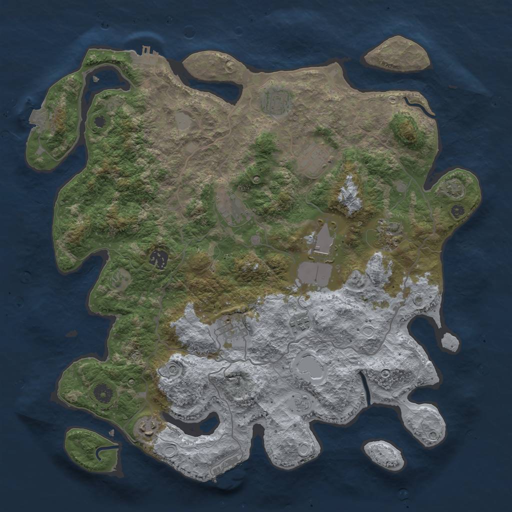 Rust Map: Procedural Map, Size: 4000, Seed: 20017793, 17 Monuments