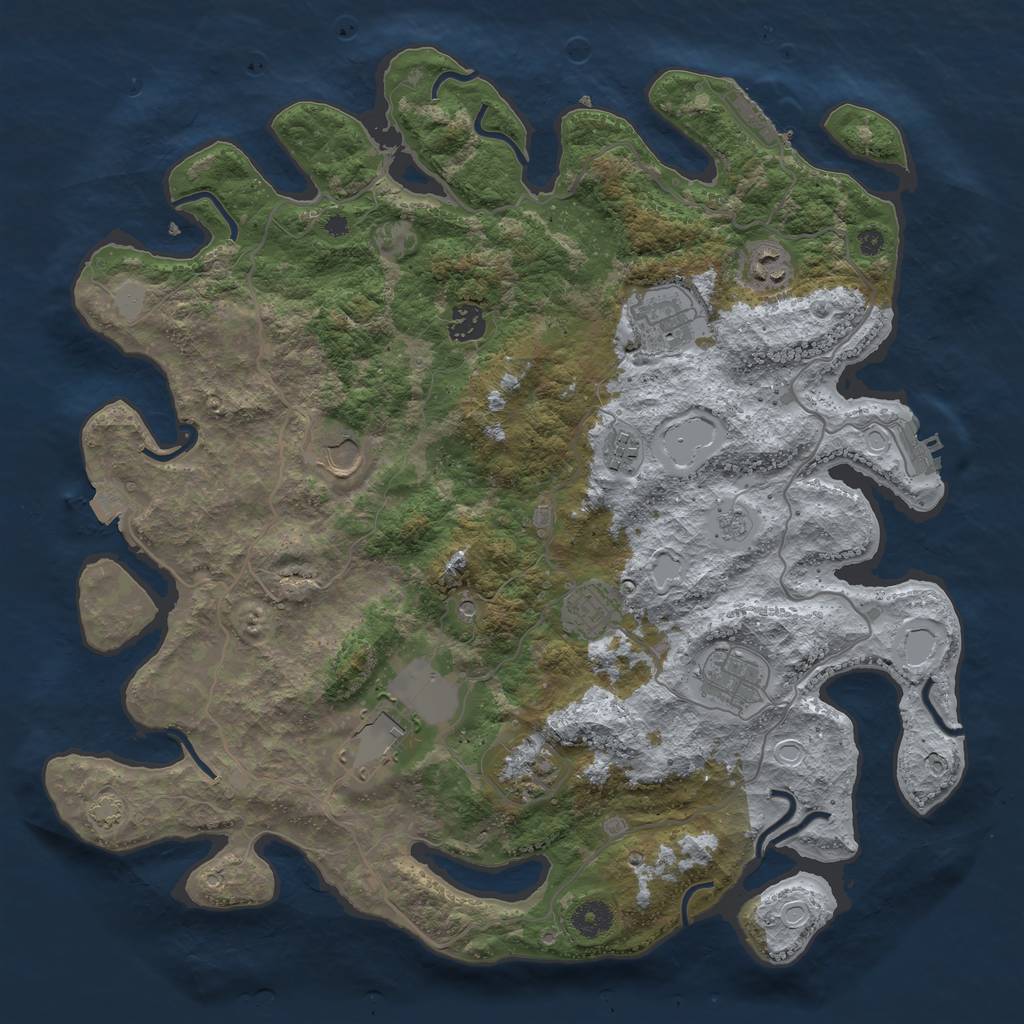 Rust Map: Procedural Map, Size: 4000, Seed: 1700743546, 17 Monuments