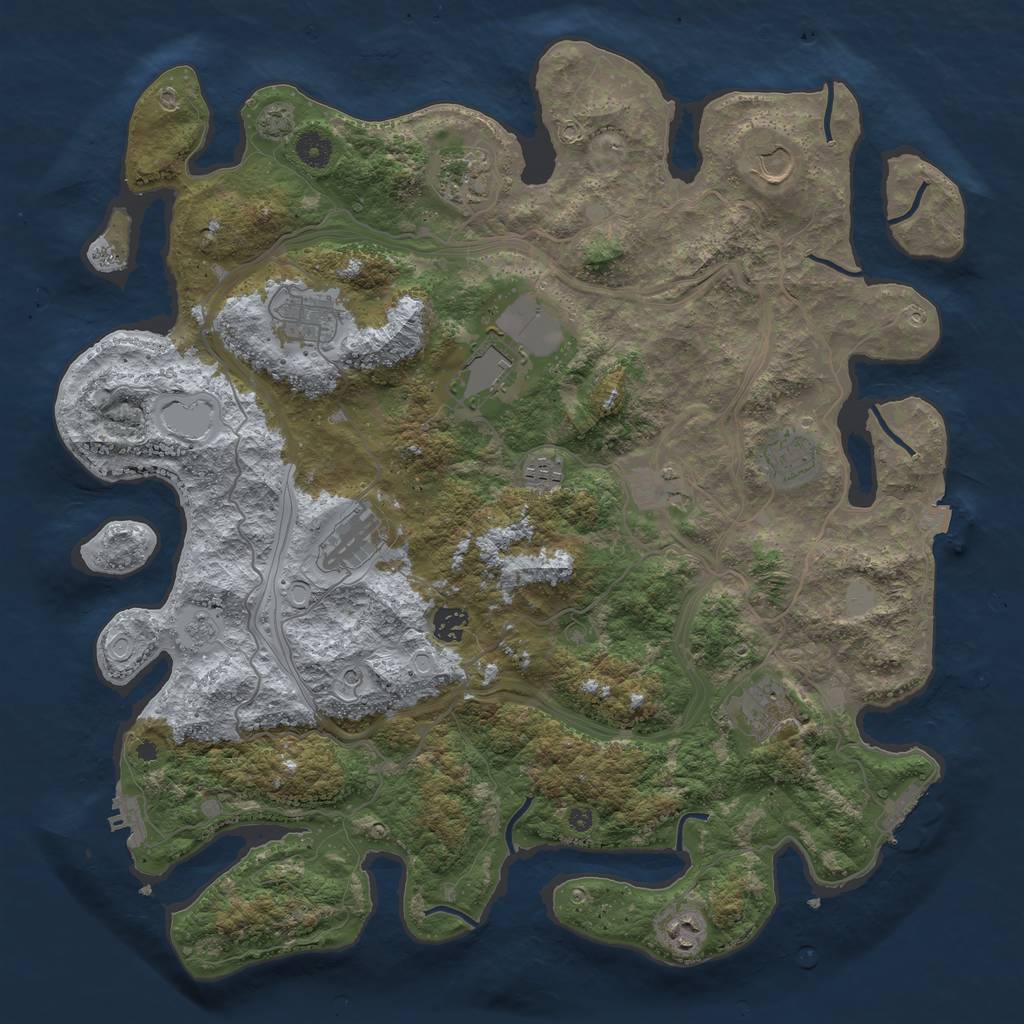 Rust Map: Procedural Map, Size: 4250, Seed: 1232209263, 19 Monuments