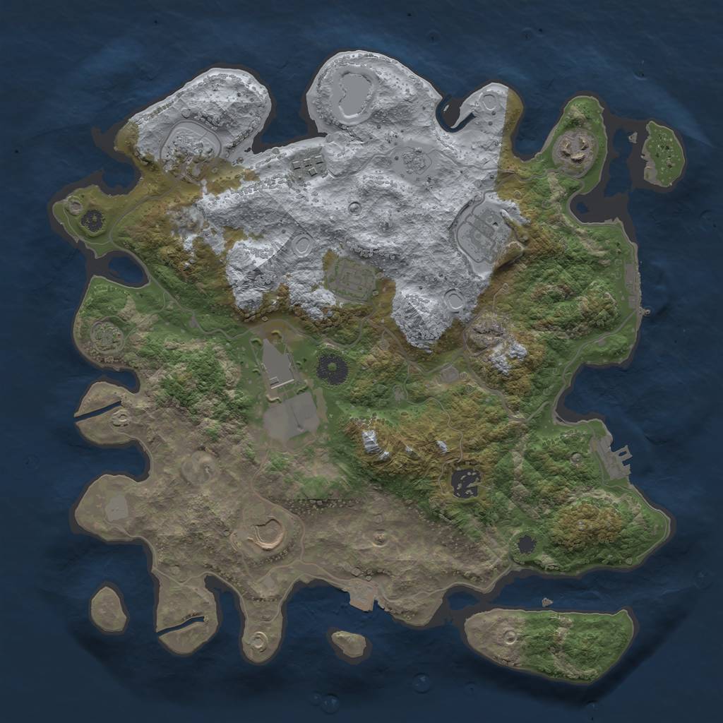 Rust Map: Procedural Map, Size: 3500, Seed: 659802092, 15 Monuments