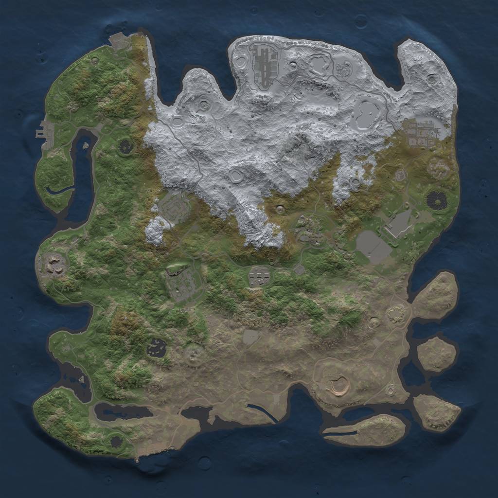 Rust Map: Procedural Map, Size: 3750, Seed: 1677159148, 18 Monuments