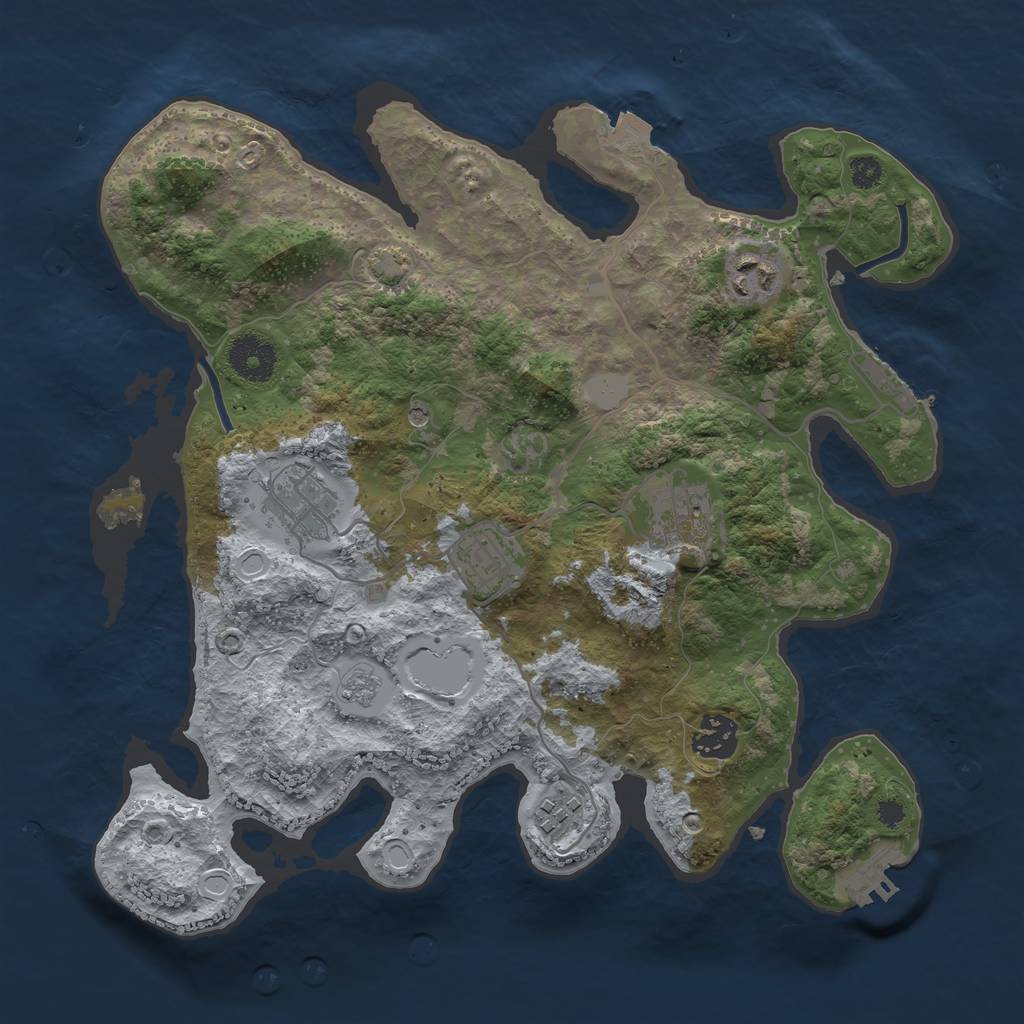 Rust Map: Procedural Map, Size: 3300, Seed: 59237, 14 Monuments