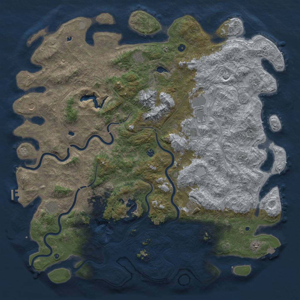 Rust Map: Procedural Map, Size: 6000, Seed: 1767966400, 16 Monuments