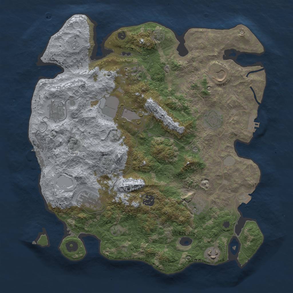 Rust Map: Procedural Map, Size: 3750, Seed: 81, 18 Monuments