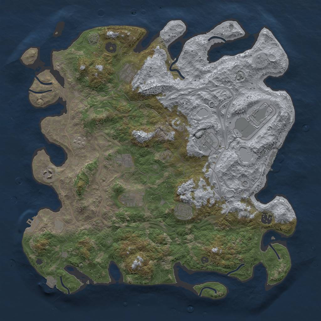 Rust Map: Procedural Map, Size: 4250, Seed: 152352522, 17 Monuments