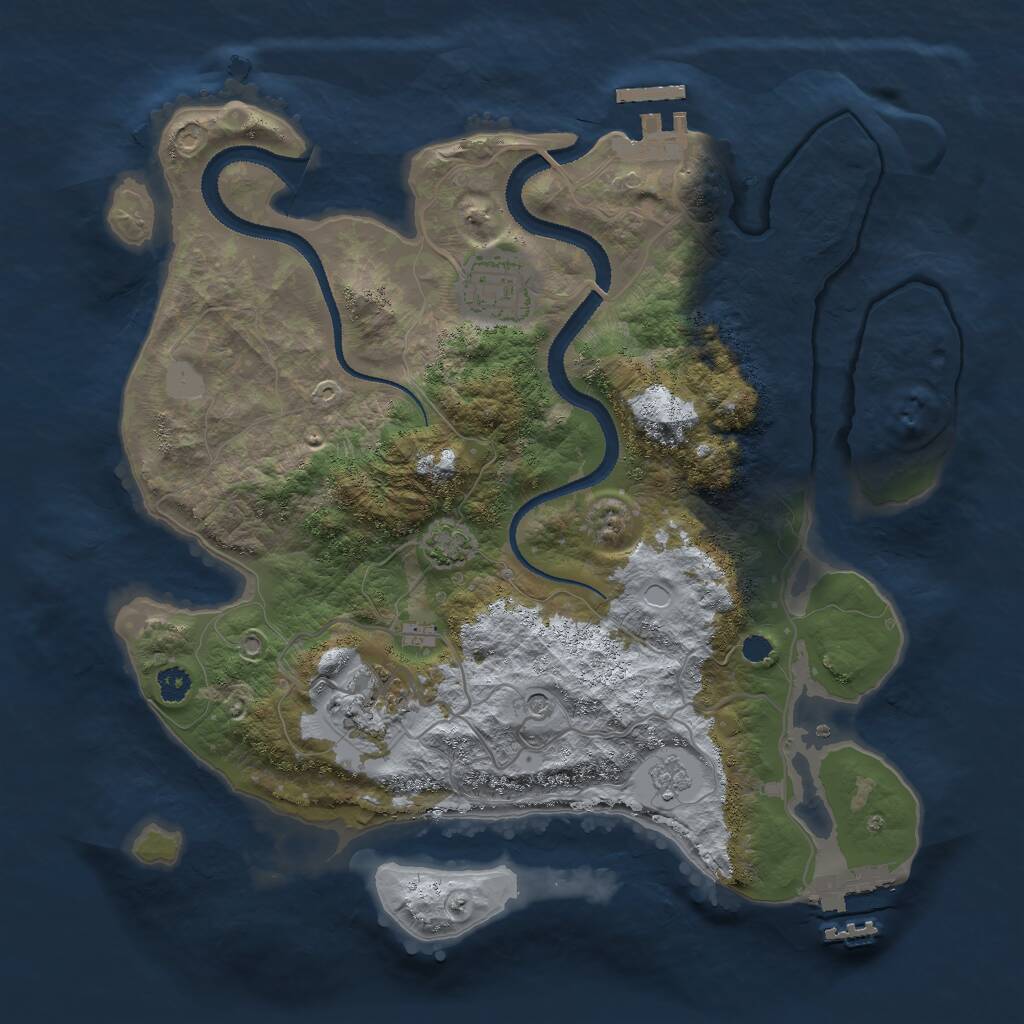 Rust Map: Procedural Map, Size: 3000, Seed: 692264253, 8 Monuments