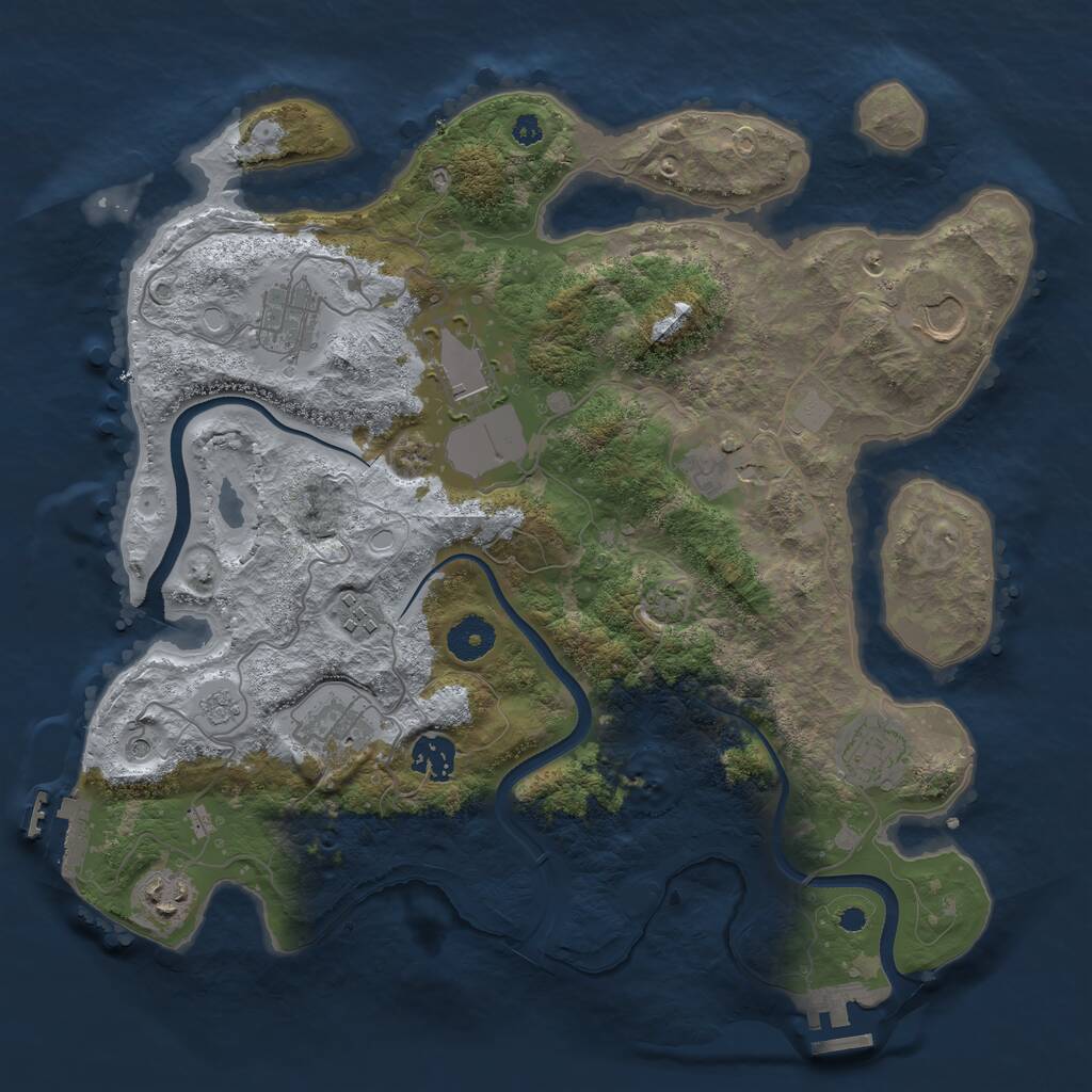 Rust Map: Procedural Map, Size: 3600, Seed: 11908, 15 Monuments