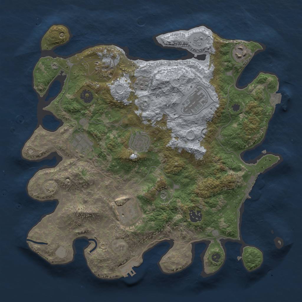 Rust Map: Procedural Map, Size: 3400, Seed: 15297694, 16 Monuments