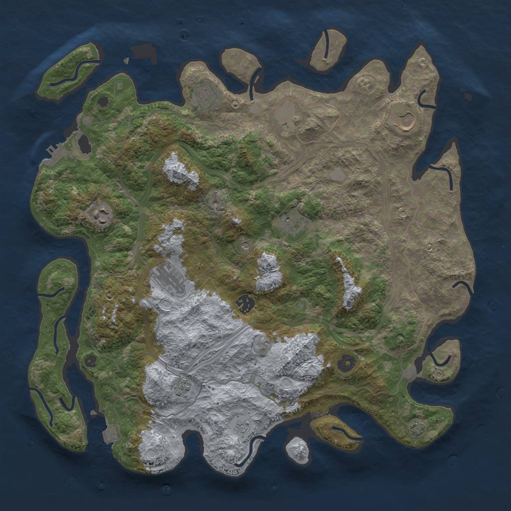 Rust Map: Procedural Map, Size: 4250, Seed: 728473770, 15 Monuments