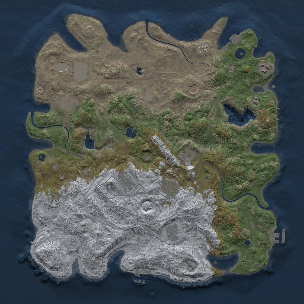 Rust Map: Procedural Map, Size: 4250, Seed: 1288323543, 17 Monuments