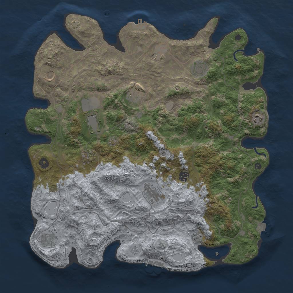 Rust Map: Procedural Map, Size: 4250, Seed: 1288323543, 19 Monuments