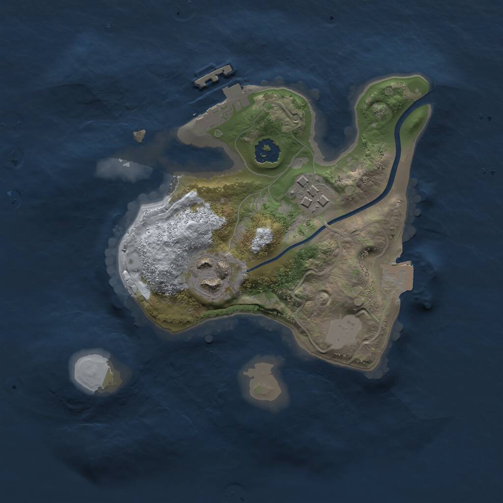 Rust Map: Procedural Map, Size: 2000, Seed: 3022006, 4 Monuments