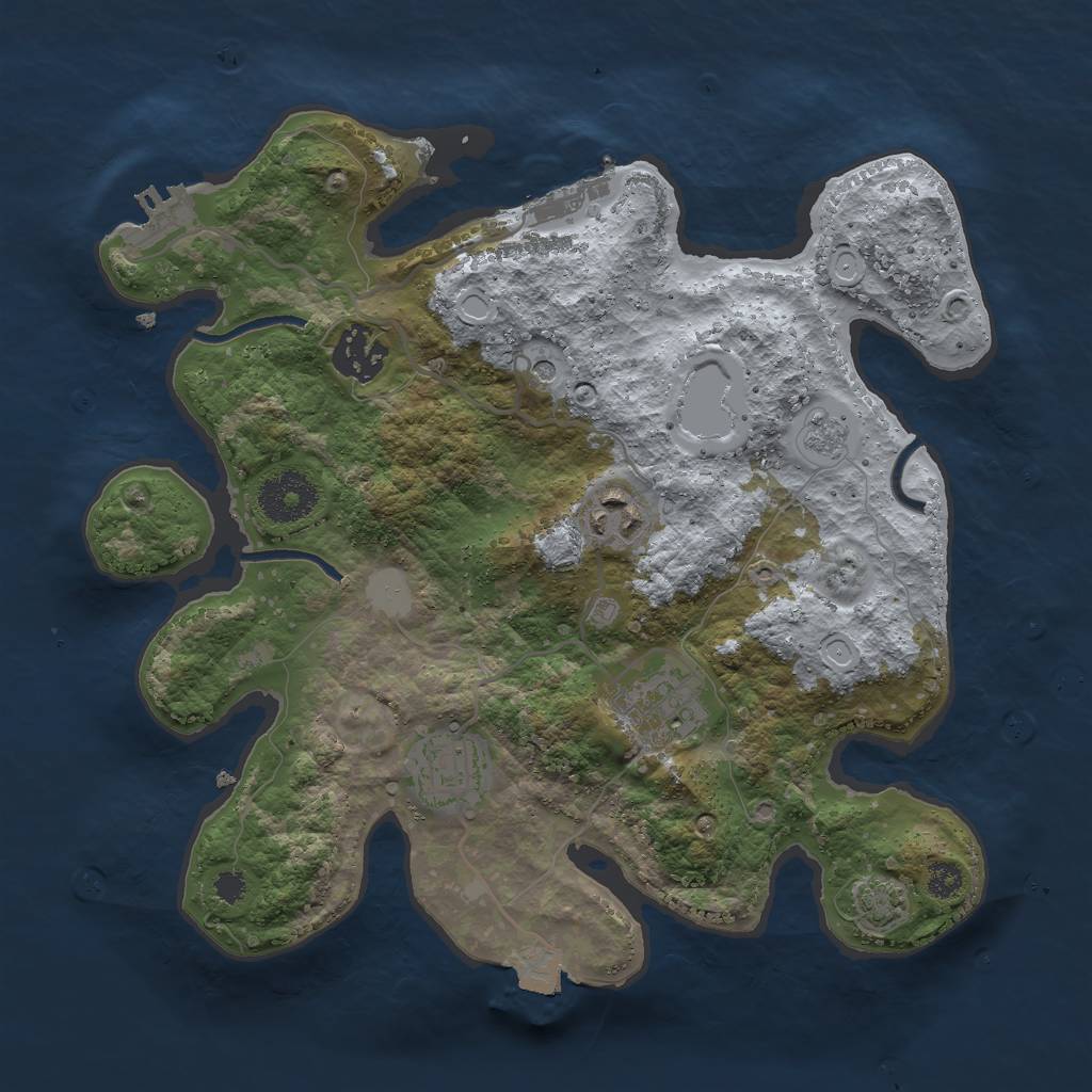 Rust Map: Procedural Map, Size: 3000, Seed: 1922415966, 12 Monuments