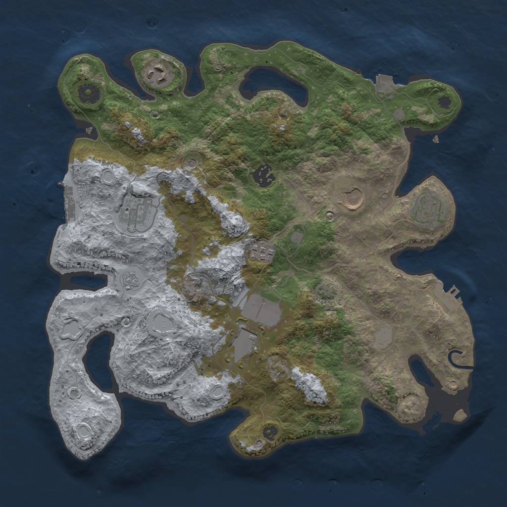 Rust Map: Procedural Map, Size: 3500, Seed: 948088429, 15 Monuments