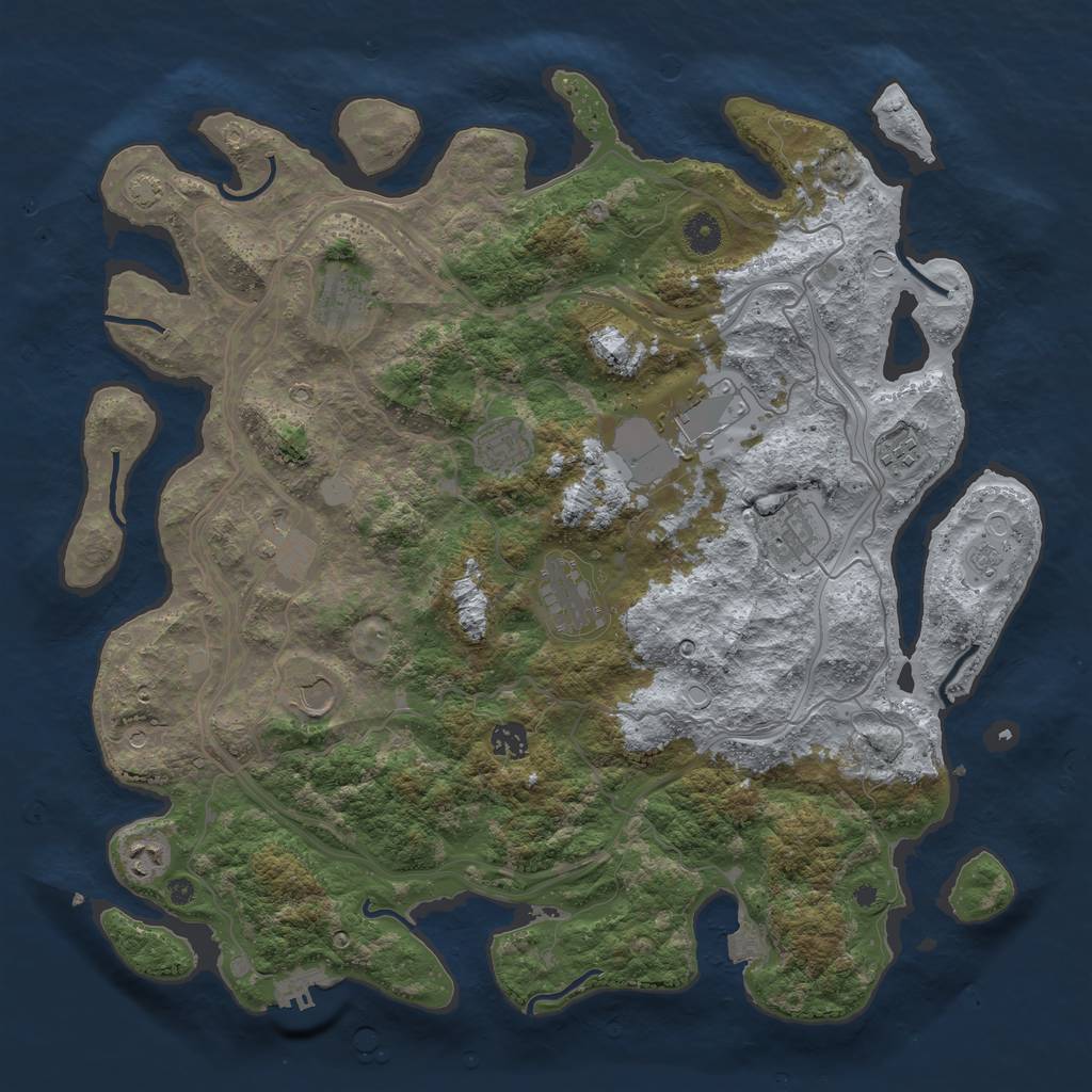 Rust Map: Procedural Map, Size: 4250, Seed: 2098588652, 17 Monuments