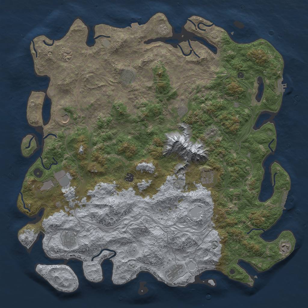 Rust Map: Procedural Map, Size: 5000, Seed: 3962064, 19 Monuments