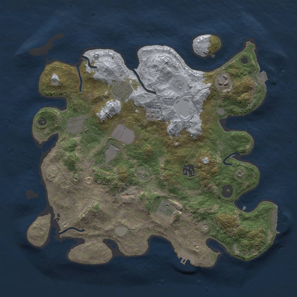 Rust Map: Procedural Map, Size: 3500, Seed: 1421751202, 15 Monuments