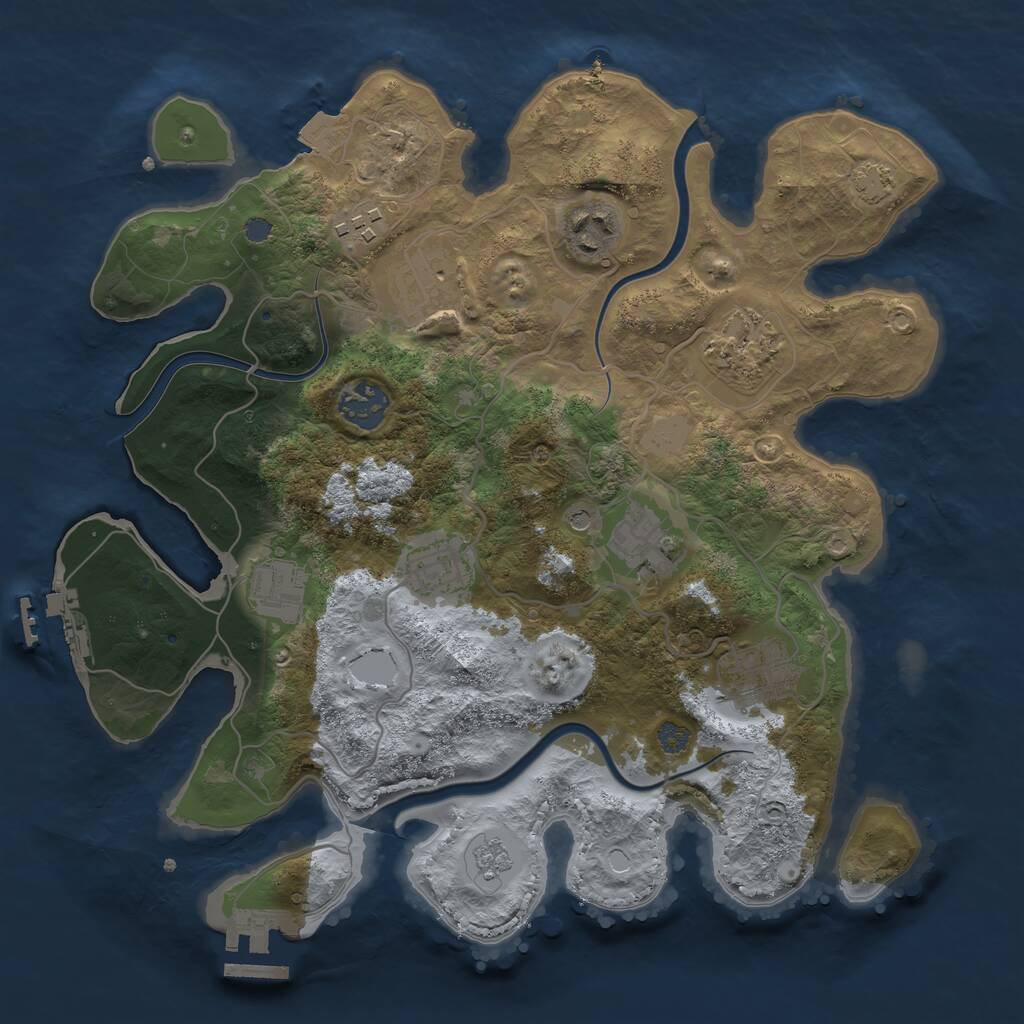 Rust Map: Procedural Map, Size: 3200, Seed: 2840571, 16 Monuments