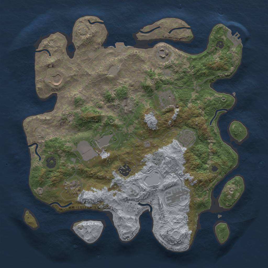 Rust Map: Procedural Map, Size: 3500, Seed: 800531042, 15 Monuments