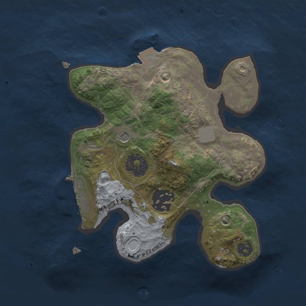 Rust Map: Procedural Map, Size: 2000, Seed: 1764836658, 6 Monuments