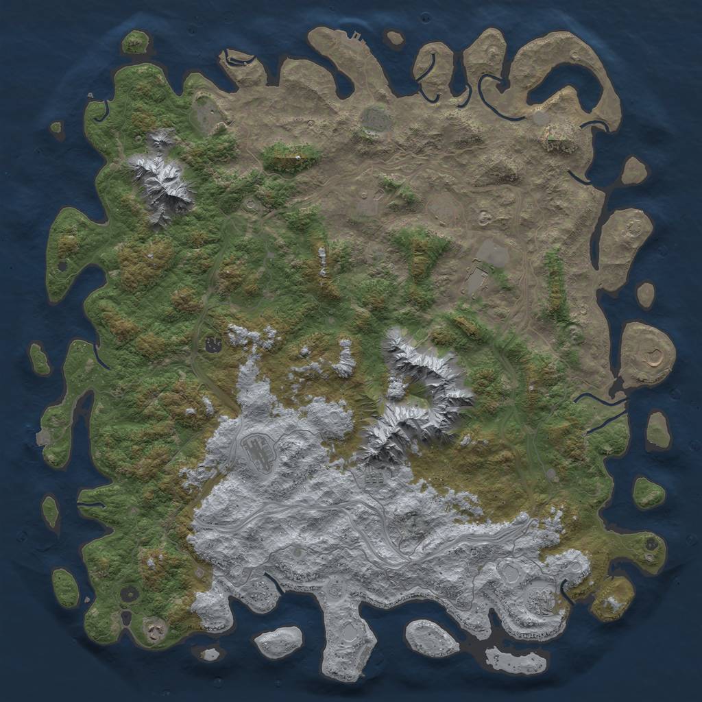 Rust Map: Procedural Map, Size: 6000, Seed: 1378081518, 19 Monuments