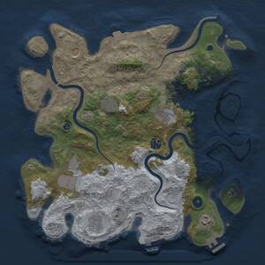 Thumbnail Rust Map: Procedural Map, Size: 3700, Seed: 161067986, 14 Monuments