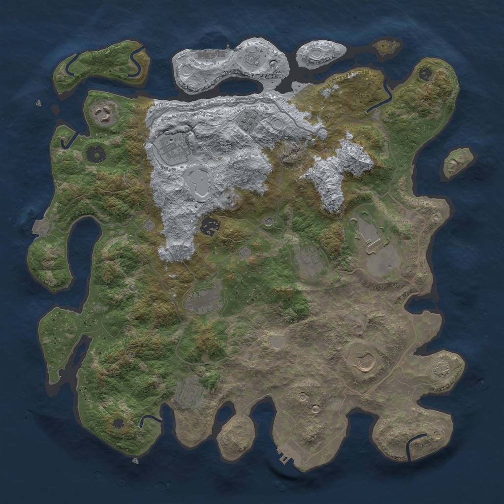 Rust Map: Procedural Map, Size: 4000, Seed: 787636765, 17 Monuments