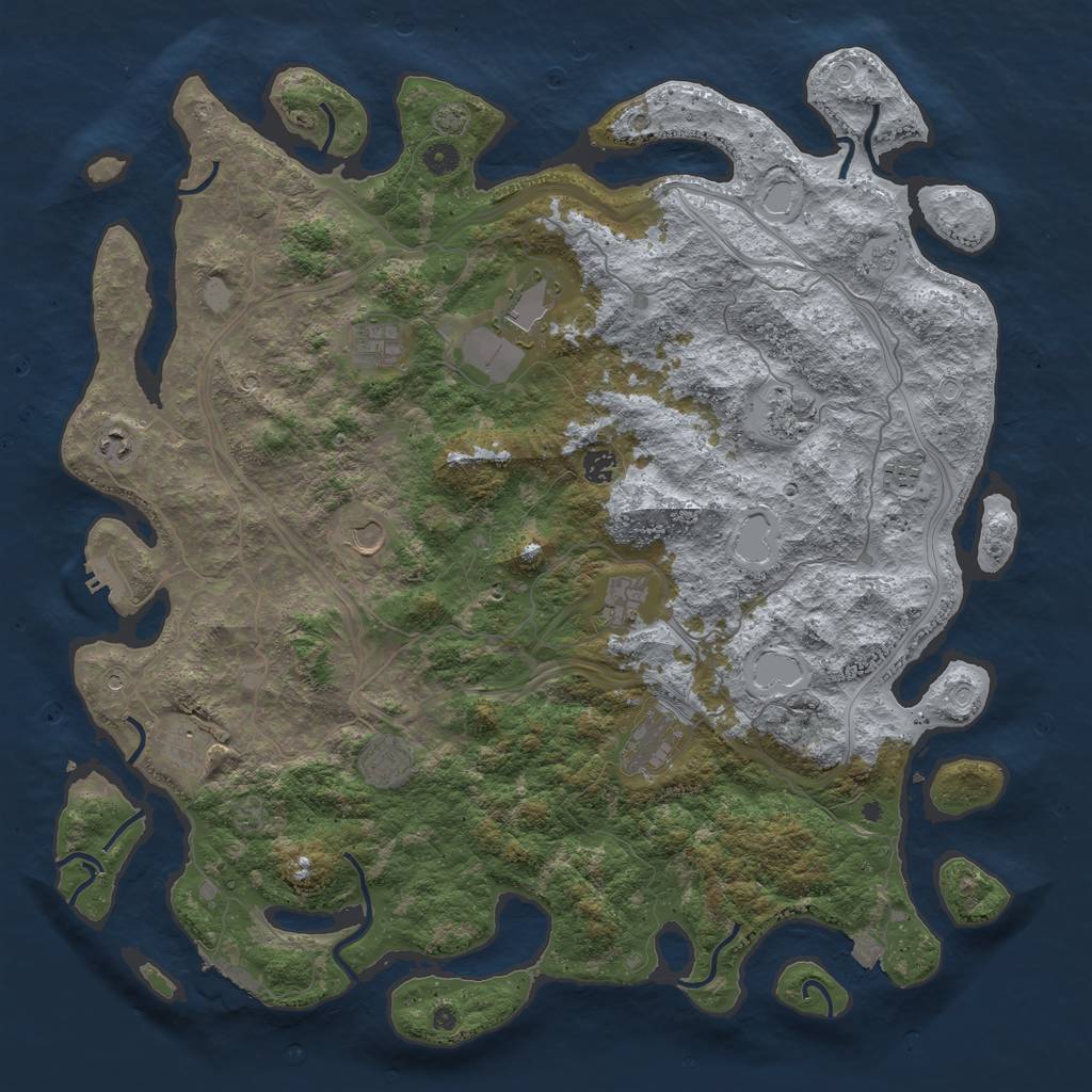 Rust Map: Procedural Map, Size: 4800, Seed: 989943278, 19 Monuments