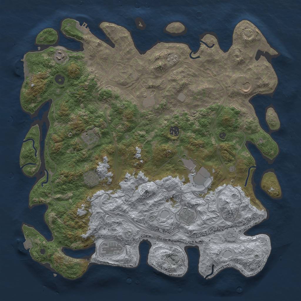 Rust Map: Procedural Map, Size: 4500, Seed: 459157834, 18 Monuments