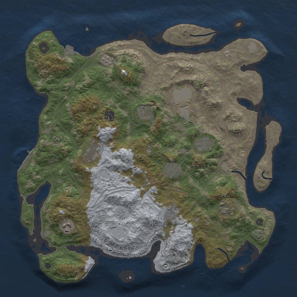Rust Map: Procedural Map, Size: 4250, Seed: 976465565, 17 Monuments