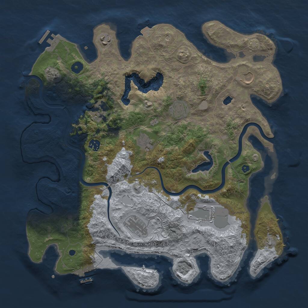 Rust Map: Procedural Map, Size: 4000, Seed: 1492391149, 15 Monuments