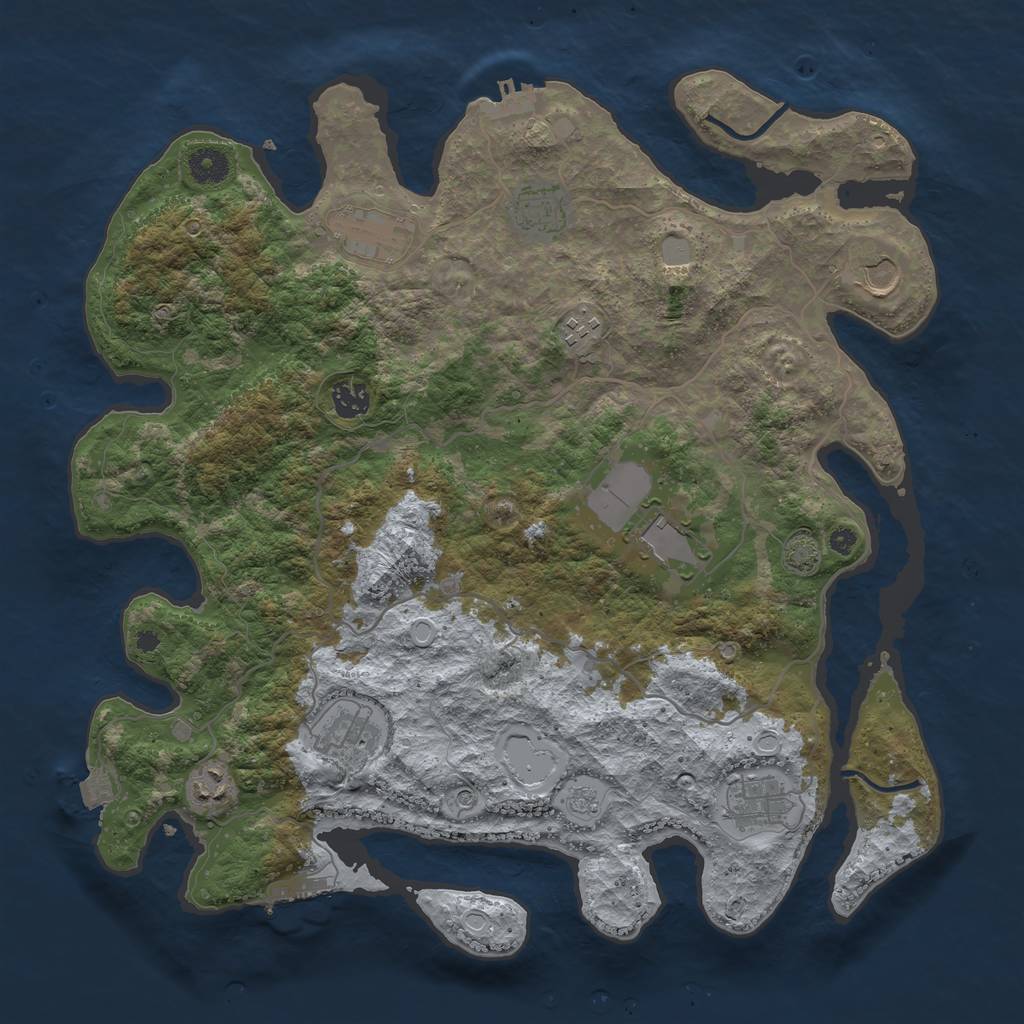 Rust Map: Procedural Map, Size: 4000, Seed: 1492391149, 17 Monuments