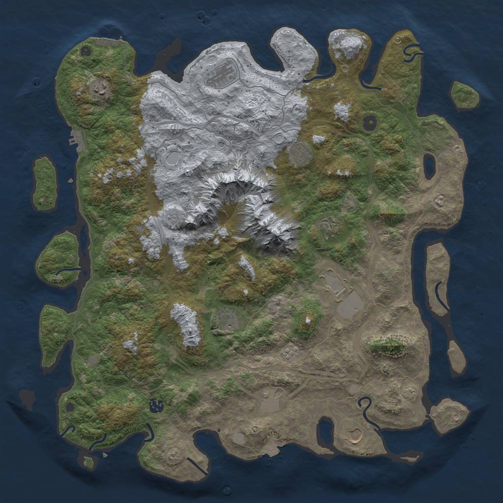 Rust Map: Procedural Map, Size: 5000, Seed: 424731066, 18 Monuments