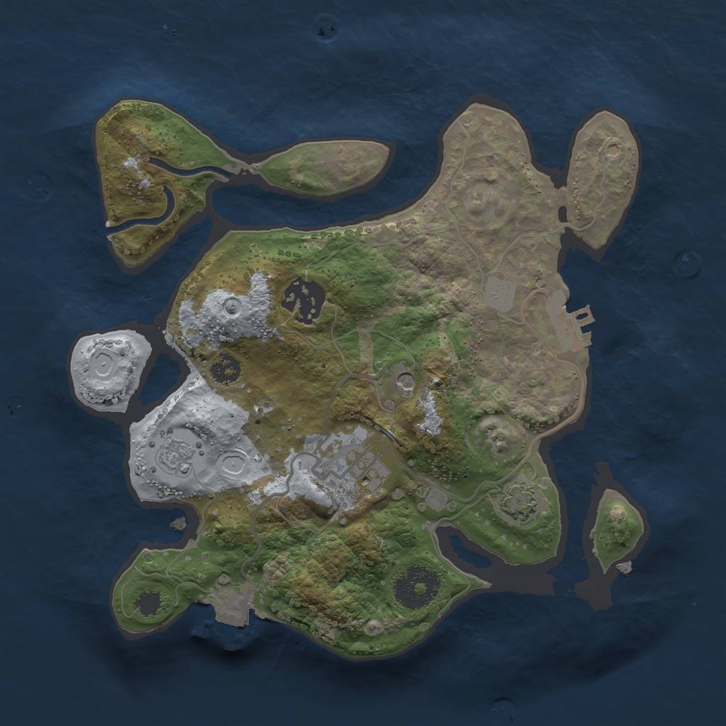 Rust Map: Procedural Map, Size: 2500, Seed: 380209676, 9 Monuments