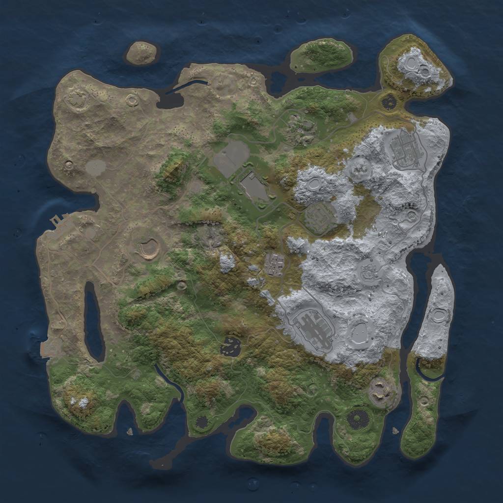 Rust Map: Procedural Map, Size: 3600, Seed: 5555, 16 Monuments