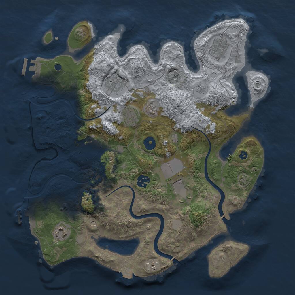 Rust Map: Procedural Map, Size: 3500, Seed: 982578245, 14 Monuments