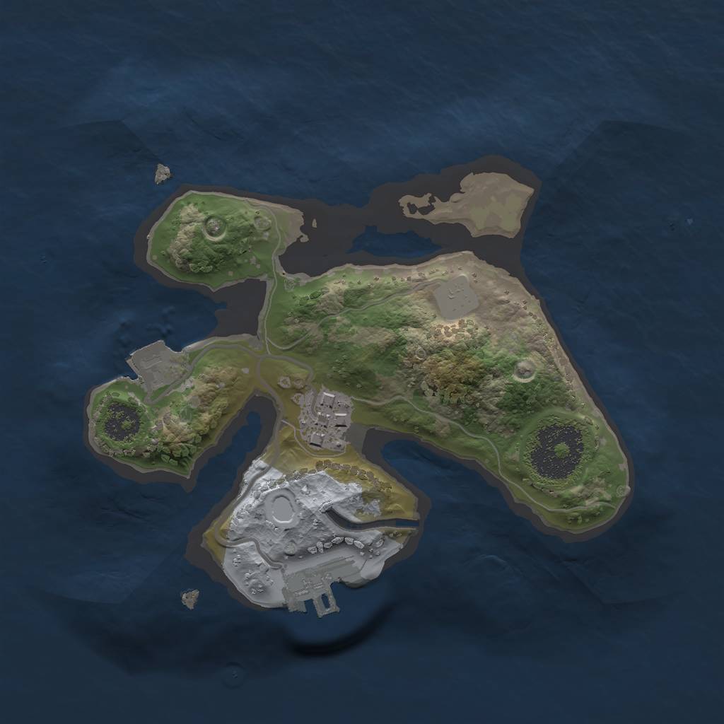 Rust Map: Procedural Map, Size: 2000, Seed: 71156822, 5 Monuments