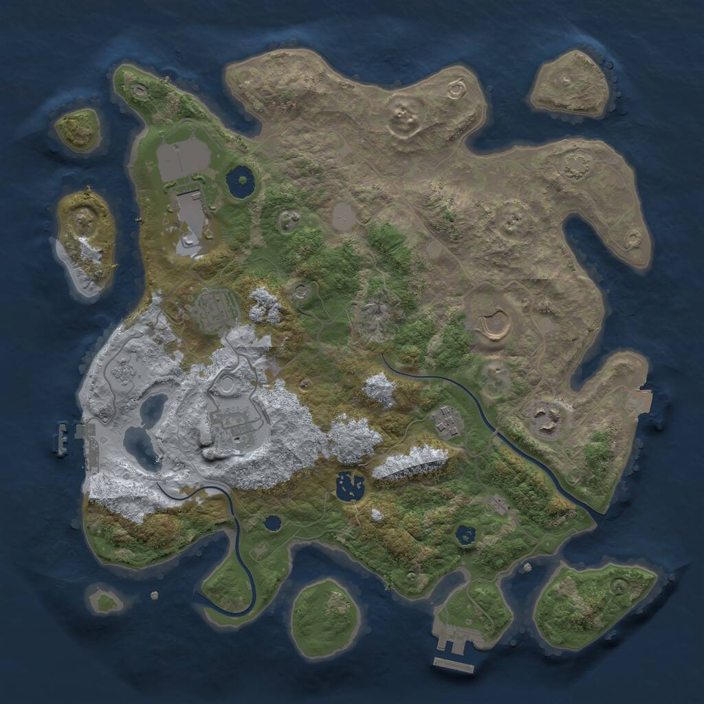 Rust Map: Procedural Map, Size: 3500, Seed: 1116531466, 13 Monuments