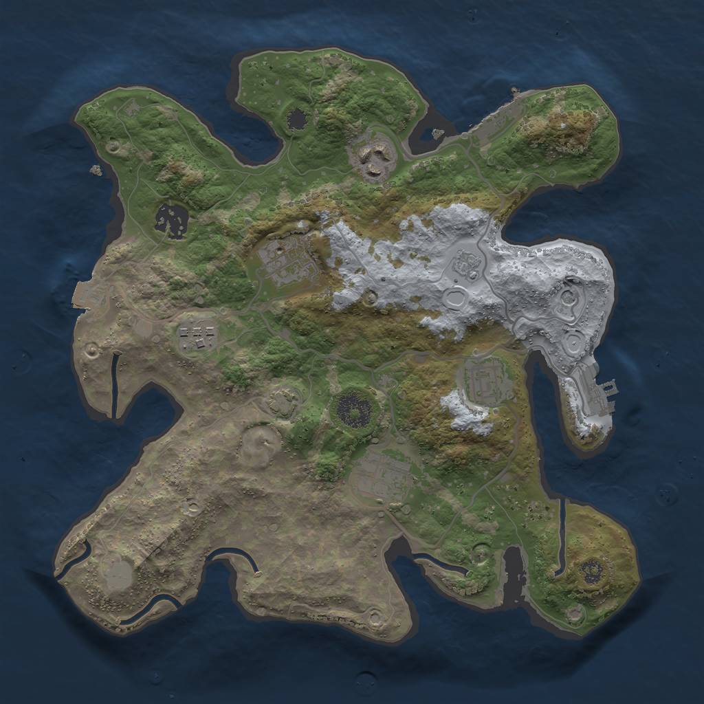 Rust Map: Procedural Map, Size: 3000, Seed: 996849513, 14 Monuments