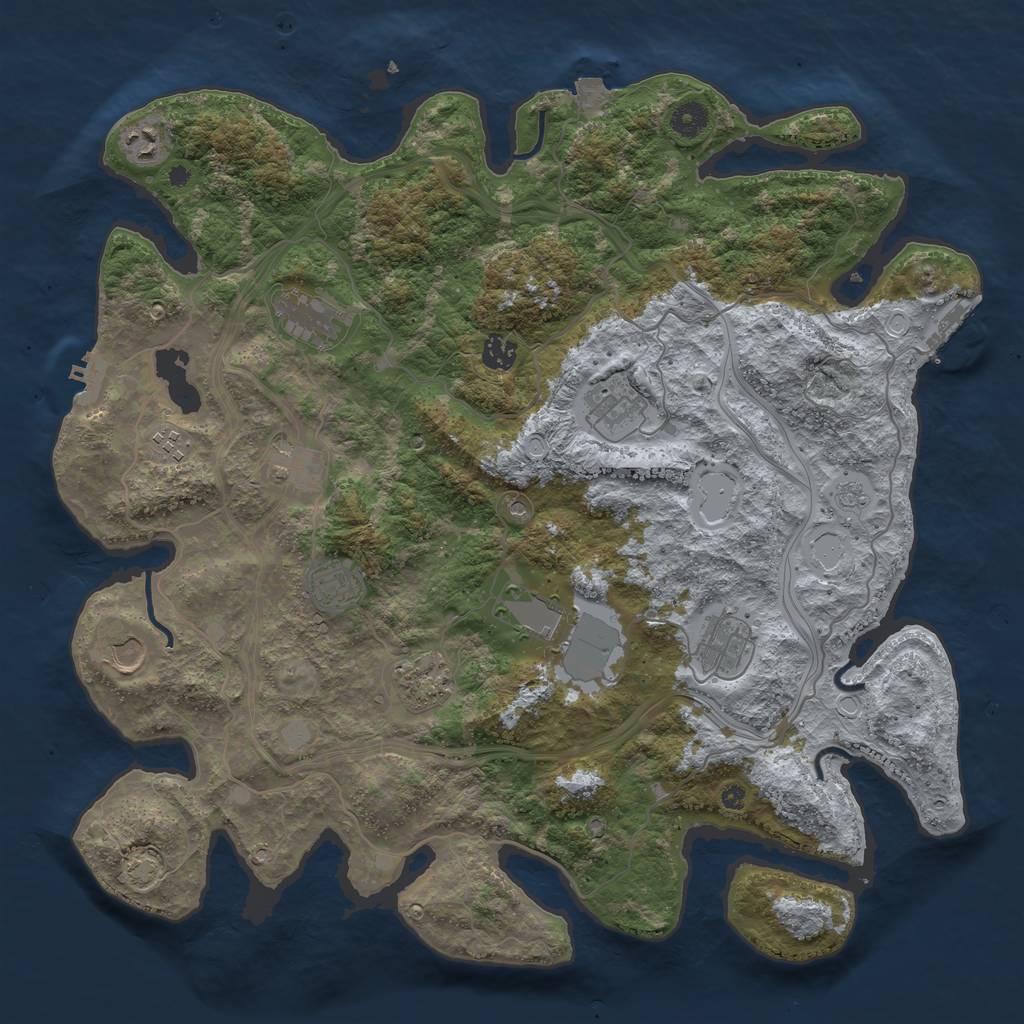 Rust Map: Procedural Map, Size: 4250, Seed: 12633184, 19 Monuments