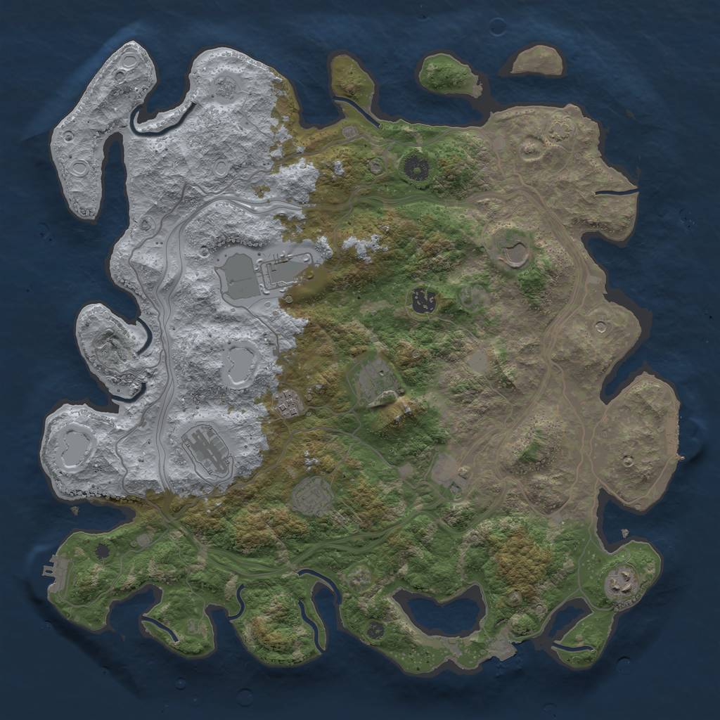 Rust Map: Procedural Map, Size: 4250, Seed: 10235, 17 Monuments