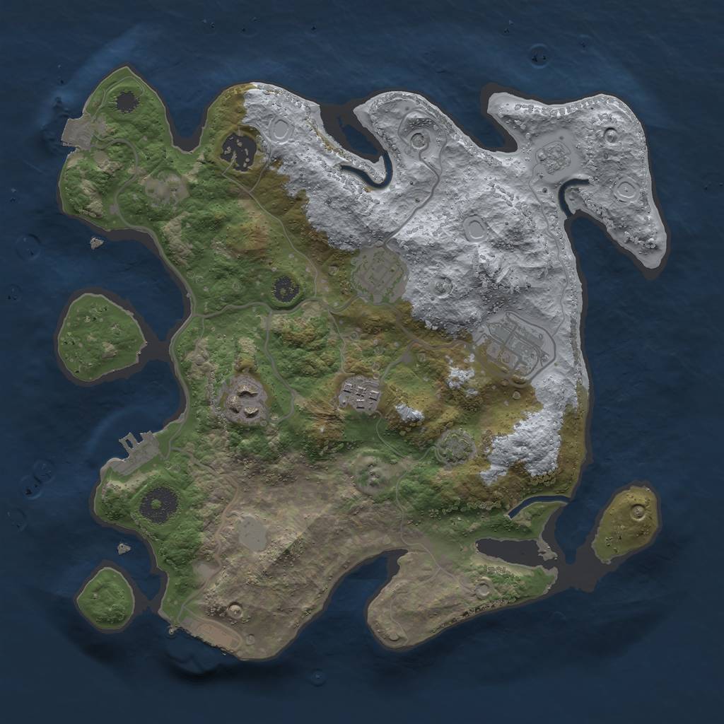 Rust Map: Procedural Map, Size: 3000, Seed: 1903602758, 13 Monuments