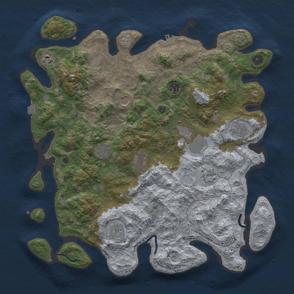 Rust Map: Procedural Map, Size: 4200, Seed: 482584550, 17 Monuments