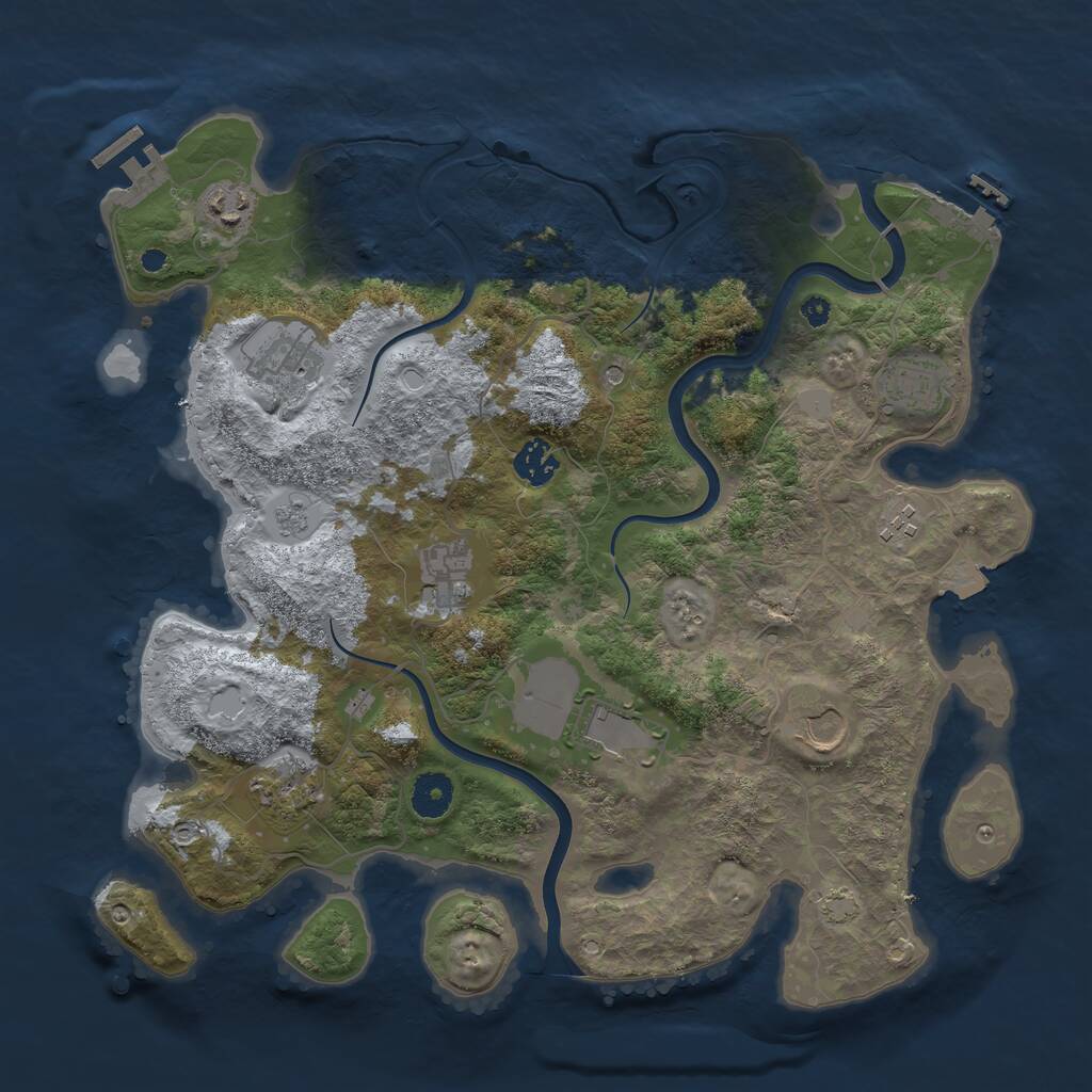 Rust Map: Procedural Map, Size: 3750, Seed: 1541814194, 15 Monuments